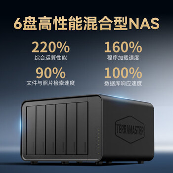 铁威马（TERRA MASTER）F6-424 Max 6盘 10核12线程 NAS网络存储服务器 团队协作 私有云 文件共享备份 电脑手机平板扩容