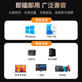 胜为HDMI无线传输器投屏器 1080P同屏点对点适用笔记本电脑连电视显示器投影 50米远距离传输 DHH010AB