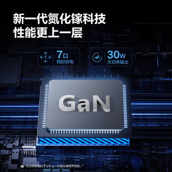 公牛（BULL）氮化镓30W充电器快充插座/多功能USB插线板便携插排 小电舱安全快充 2C2A+3插孔 星夜黑总控开关