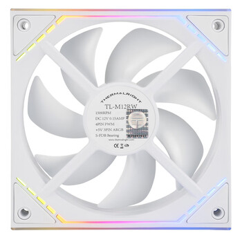 利民（thermalright）TL-M12RW 12CM风扇 1500转速PWM S-FDB轴承 幻彩无限镜框 12cm机箱风扇 反出风风扇