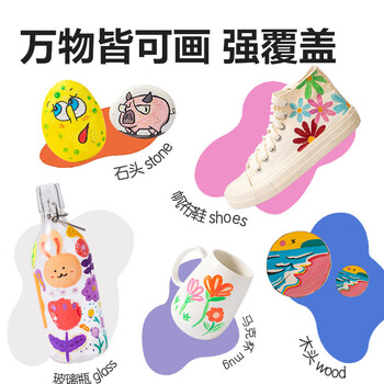 得力细杆修补油漆笔记号笔 手绘涂鸦笔 红色防水不掉色签名笔签到笔 12支/盒DL-S576红