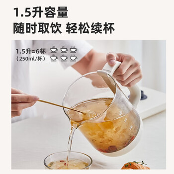 小熊（Bear）养生壶煮茶壶 办公家用恒温一体炖煮壶1.5L大容量花茶壶煮茶器YSH-E15J2