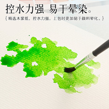 晨光（M&G）(M&G)文具水彩纸16k180g墨染水彩本20张固体水彩颜料本手绘美术写生画画本 开学礼物 E16K799B