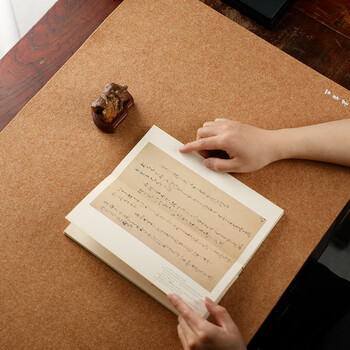 漢墨 双逸皮革羊毛毡 双面可用加厚款书法国画浅咖色50*70cm 文房四宝写毛笔字用桌垫毛毡布