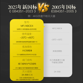 星浙安25年新国标干粉灭火器4公斤2具+箱子 商用家用灭火器 