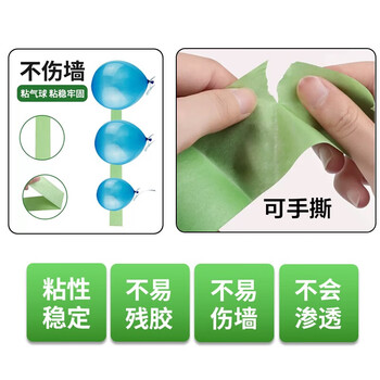 斯图（sitoo）美纹纸胶带不伤墙乳胶漆美缝胶带易撕不留痕分色和纸胶带弱粘性美纹纸 墙面喷漆专用24mm*20m5卷装