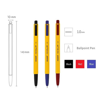 慕那美（monami）进口bic六角刷题圆珠笔1.0mm按动中油笔签字笔复古原子笔书写顺滑01069 黑蓝红3支装