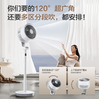 艾美特（AIRMATE）空气循环扇新白天鹅负离子净化电风扇家用落地扇直流变频轻音节能一级能效大风量电风扇RDI130