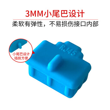 索厉 rj45网口防尘塞 RJ45防尘防潮网口 网口封口塞 可拆卸网口防尘塞 硅胶材质 蓝色100个装 20586