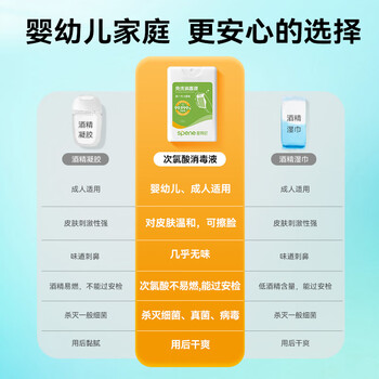 星帮尼次氯酸消毒液便携式0酒精凝胶儿童手部免洗洗手液旅行手消喷雾片