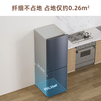 创维185L双门小型家用电冰箱 变频 冷藏冷冻迷你双开门冰箱 租房宿舍小冰箱BCD-185E