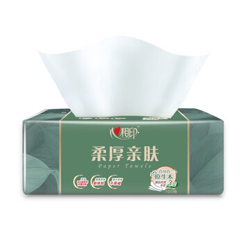 心相印DT100（箱装）柔厚亲肤三层100抽18包塑装纸面6903244956390