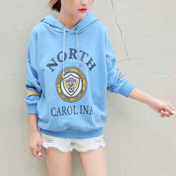 joy of joy 京东女装2019春季新款连帽卫衣女宽松百搭套头长袖外套潮