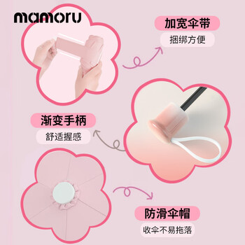 MAMORU防紫外线遮阳伞 彩胶防晒 五折轻便双人太阳伞 绿色渐变花朵伞