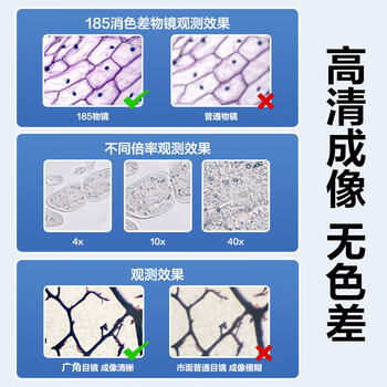 得力（deli）40000X生物光学显微镜初中生科学实验教材同步台式专业版看细胞手持高倍手机便携细菌开学文具