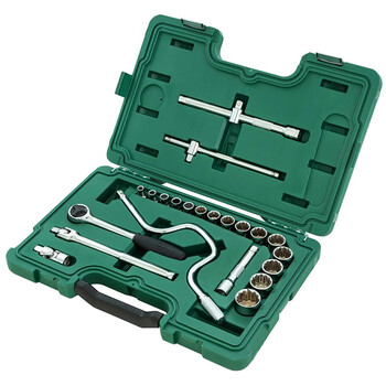 世达(SATA)22件12.5MM系列英制套筒组套 09088 世达(SATA)22件12.5MM系列英制套筒组套 09088