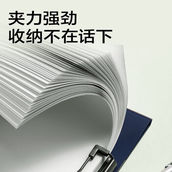 得力（deli）A4站立式文件夹 书写板夹垫板朗诵写字硬板夹 试卷资料收纳夹考试专用 学生办公用品PE131浅蓝色