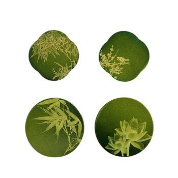 漢墨 彩漆黄铜花鸟镇尺 镇纸创意古风书法压尺文镇2支礼盒装文房四宝高颜值铜器摆件礼物 