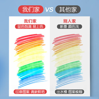 晨光(M&G)文具24色可水洗印章头小熊学生水彩笔儿童绘画涂鸦画笔生日礼物蓝色款ACP901W7