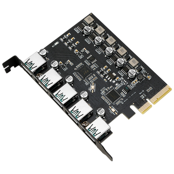 魔羯（MOGE）PCIE x4转5口USB3.1扩展卡台式机前置电脑内置独立供电pcie转usb3.2 Gen2五口扩展卡 MC2048