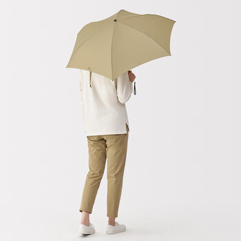 MUJI晴雨两用 2种折法 折叠伞 雨伞遮阳伞太阳伞 深米色