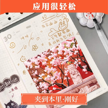 飞乐鸟一方国色水彩涂色国风绘画自带水彩颜料24色调色盘紫禁宫阙学生美术儿童速写素描文具礼盒