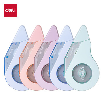 得力（deli）【全网低价】150m莫兰迪加厚耐摔大容量修正带 消音款 涂改带学生涂改带改正带 30M*5MM 5只装
