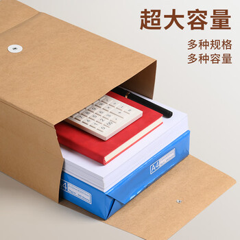 泰档档案袋D系列A4深色牛皮纸文件袋票据收纳合同大容量办公用品底宽10cm【10个】 TA02159