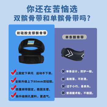 TEEIS髌骨带护膝运动跑步篮球透气款男女跳绳髌骨保护登山羽毛球半月板