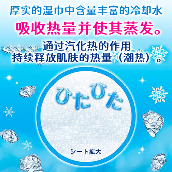 花王（KAO）冷感降温湿纸巾5片*1包 加长冰凉感毛巾户外运动便携冰爽清凉湿巾