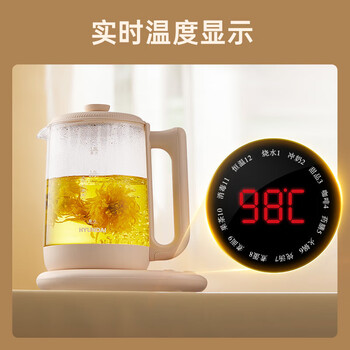 HYUNDAI韩国智能养生壶 电热水壶大加热功率多档火力调节安全防干烧智能养生壶 预约保温 1.8升大容量