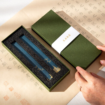 梅林笔庄黄铜镇纸热着色实心镇尺书法专用创意学生毛笔字压纸压条纸镇笔搁文房四宝创意摆件镇尺瑞鹤图礼盒