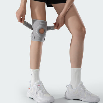 川崎（KAWASAKI）运动护膝跑步跳绳篮球羽毛球膝盖防护防撞护具C3481单只装 银灰