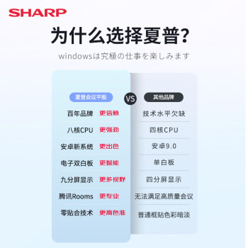 SHARP夏普会议平板一体机触摸屏75英寸电子白板视频教学培训显示屏无线投屏电视办公室智慧屏触控大屏幕