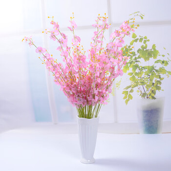 跳舞兰仿真花套装饰花摆设餐桌茶几假花束客厅插花瓶摆件塑料室内