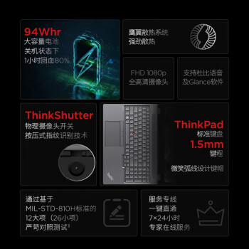 联想ThinkPad P16 2024 Ai 16英寸3D建模 移动图形工作站笔记本 i7-14700HX 32G 1T RTX4000Ada
