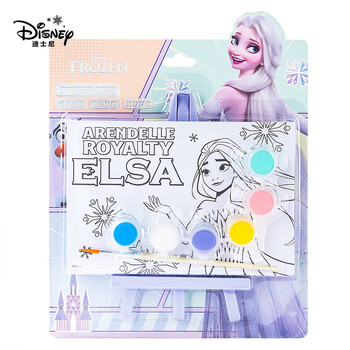 迪士尼（Disney）油画颜料DIY手工涂色套装动漫卡通装饰画油画框含画架开学礼物儿童伴手礼 冰雪奇缘 女孩生日礼物