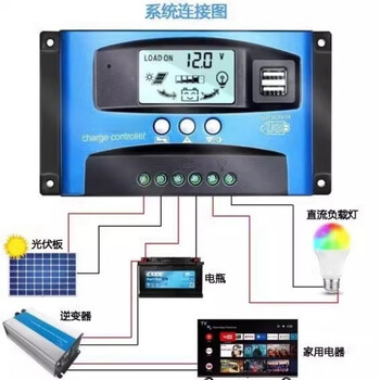 刚沃（12V24V铅锂电通用60A带蓝牙）太阳能控制器全自动光伏板充铅酸锂电通用定制