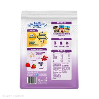 桂格（QUAKER）多种莓果燕麦片420克 休闲零食 开袋即食 添加蔓越莓干