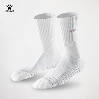 卡尔美（KELME）篮球袜男专业实战长筒袜青少年夏季运动跑步袜子 白蓝色 L