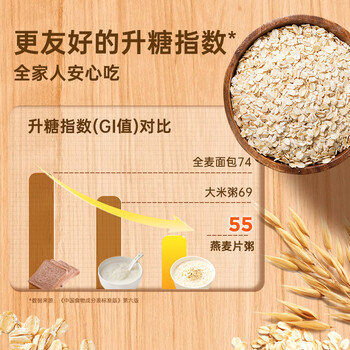 好麦多有机纯燕麦片冲泡即食中老年营养早餐儿童全麦轻食0无添加糖888g