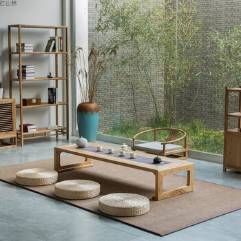 新中式矮茶桌老榆木榻榻米桌实木茶几茶台炕桌飘窗桌阳台茶艺桌 茶桌