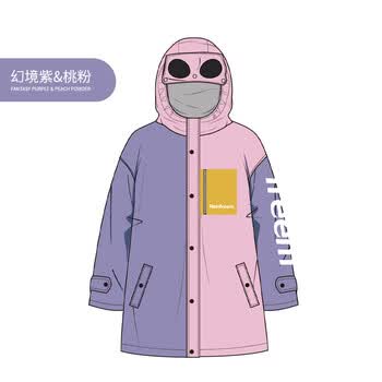 琴飞曼雨衣儿童雨衣长款全身连体防水男女童学生晴雨两用雨披幻境紫&桃粉3XL