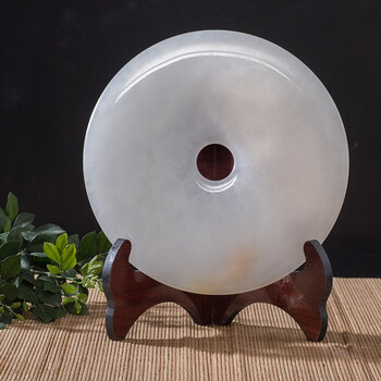 天然玉石平安扣摆件招财办公室家居客厅酒柜装饰品摆件乔迁新居礼品