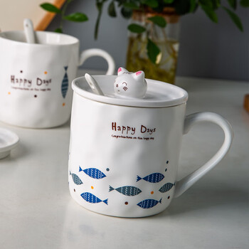 瓷魂 陶瓷马克杯带盖带勺杯子咖啡杯情侣茶杯男女大容量水杯 小猫杯 瓷魂 陶瓷马克杯带盖带勺杯子咖啡杯情侣茶杯男女大容量水杯 小猫杯