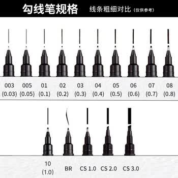 uni三菱 0.5mm水性绘图针管笔 PIN-200美术设计描边笔勾线笔浅灰 6支