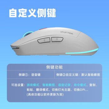 科大讯飞  AI智能鼠标AM50  无线蓝牙鼠标  AI写作问答 智能生成PPT  办公鼠标黑色 搭载DeepSeek-R1