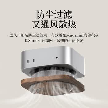海备思 适用Mac mini M4/M4 Pro支架防尘底座macmini桌面配件散热托架胡桃木迷你主机架子