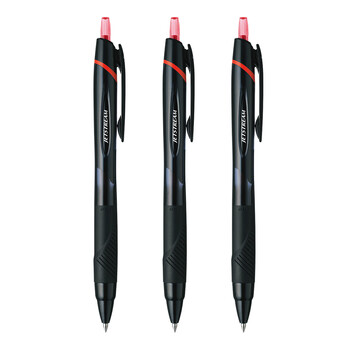 uni三菱（uni）JETSTREAM系列按动原子笔SXN-150 顺滑学生办公圆珠笔0.7mm 黑杆红芯 3支