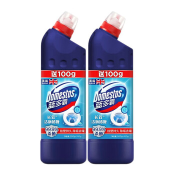 蓝多霸（DOMESTOS）洁厕灵 长效洁厕啫喱冰川山泉香(600g*2)*3组 持久留香除菌去垢